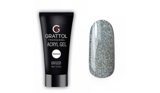 Grattol Acryl Gel Diamond Reflective - Светоотражающий Акрил-гель, блестка мелкой дисперсии, 30 ml